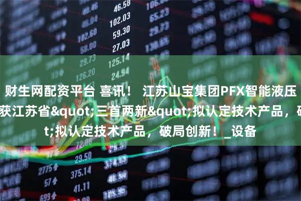财生网配资平台 喜讯！ 江苏山宝集团PFX智能液压反击式破碎机荣获江苏省"三首两新"拟认定技术产品，破局创新！_设备