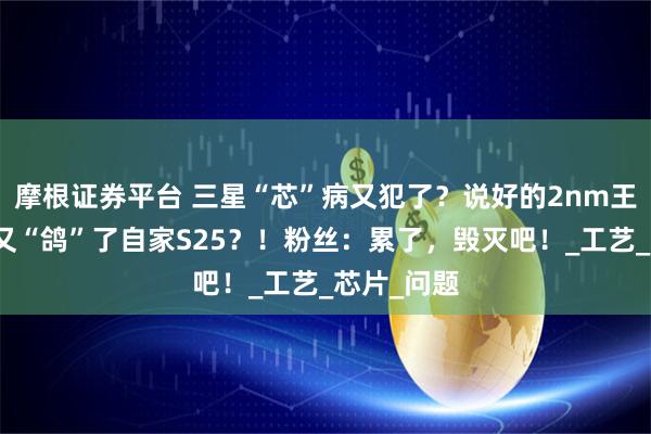 摩根证券平台 三星“芯”病又犯了?说好的2nm王炸,怎么又“鸽”了自家S25?!粉丝:累了,毁灭吧!_工艺_芯片_问题